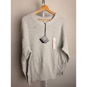 Ava & Viv Womens Sweater XXL Gray Knit Crewneck Pullover NWT